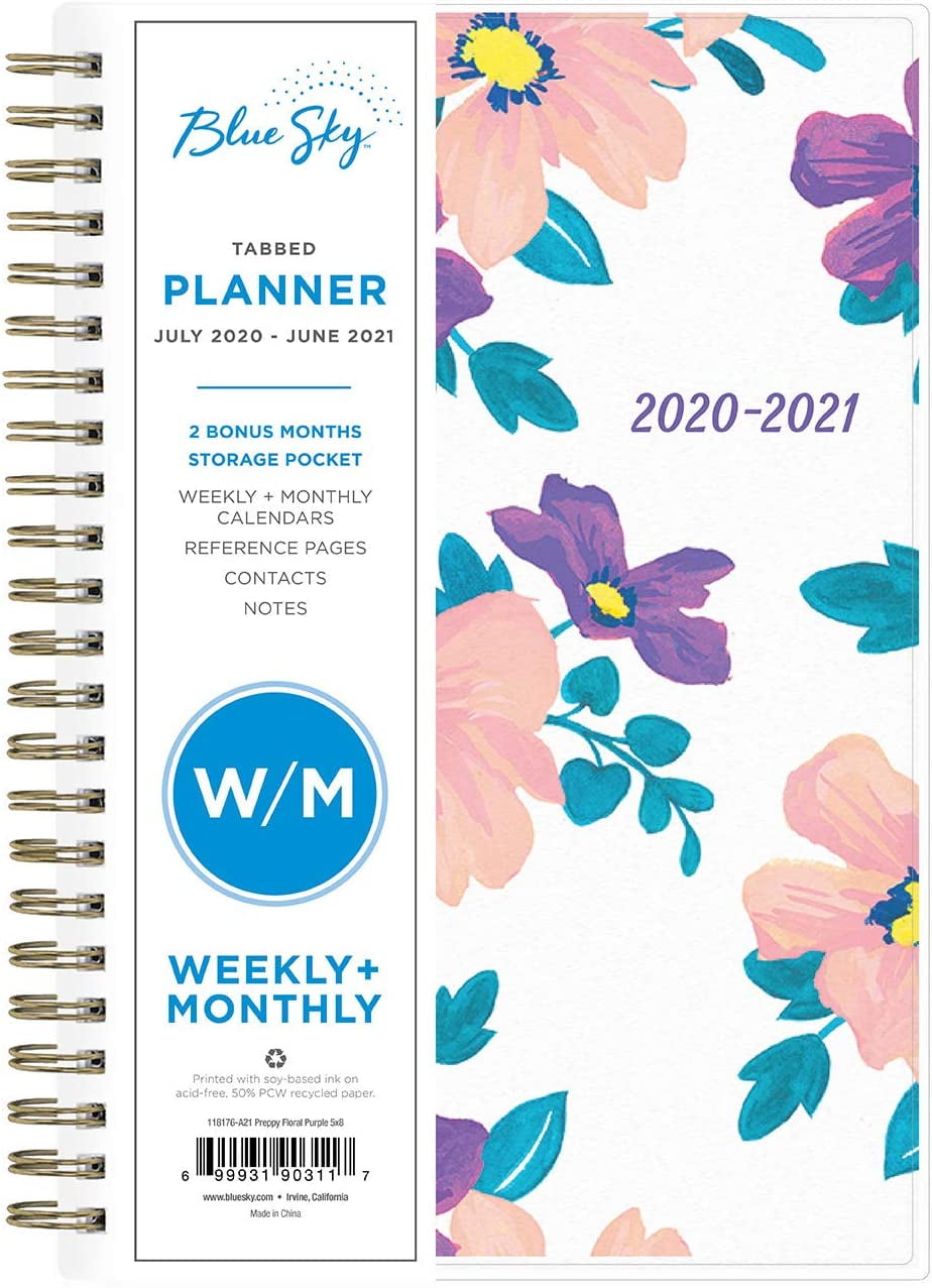 Blue Sky 20202021 Academic Year Weekly & Monthly Planner, Flexible