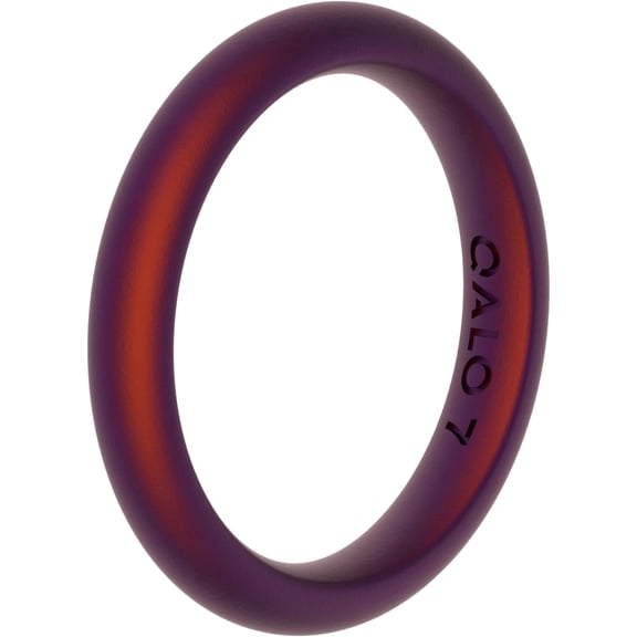 QALO Women's Holographic Red Classic Stackable Silicone Ring – Durable Wedding Bands with Flexible Comfortable Fit – Skin-Friendly and Lightweight Design – Size 07