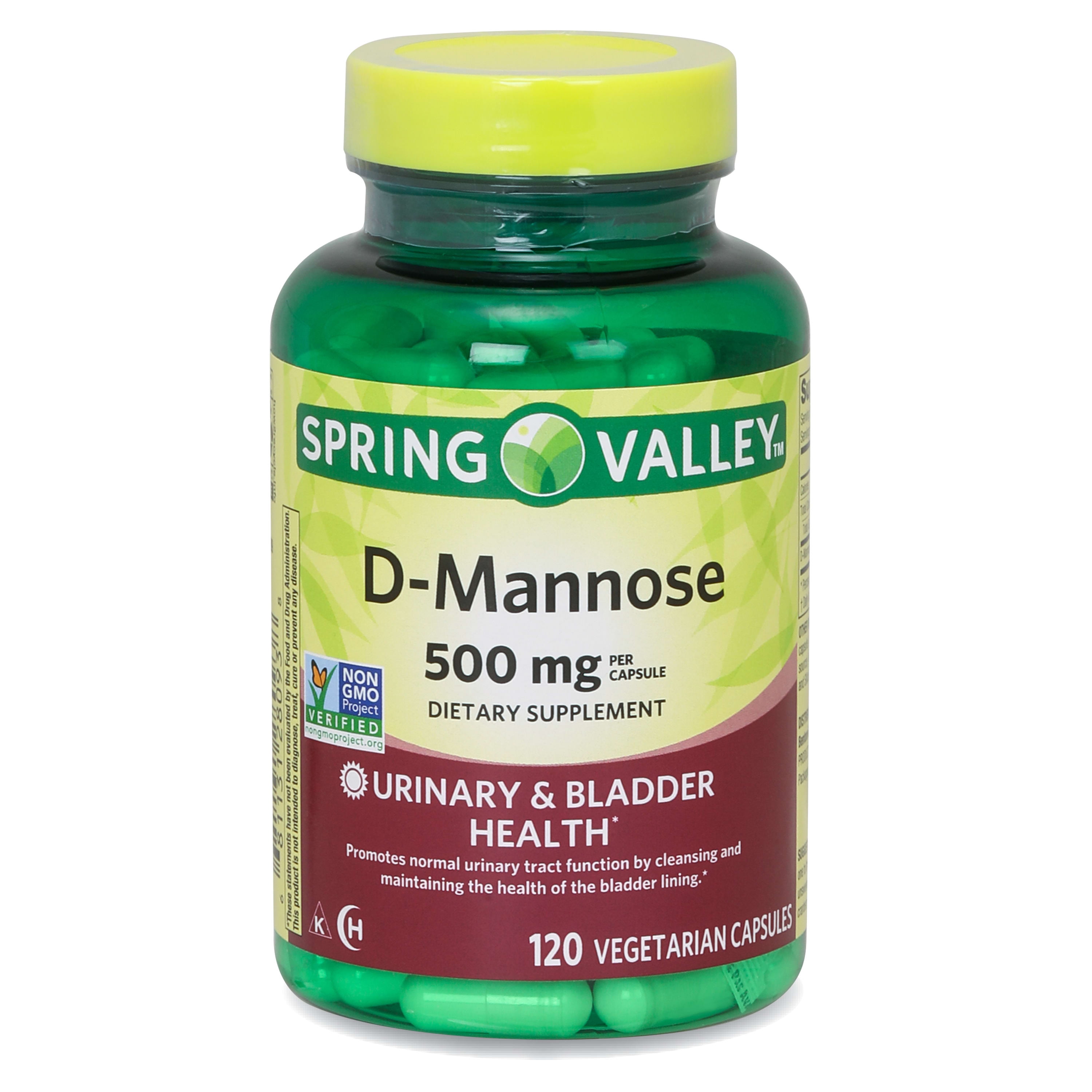 Spring Valley, D-Mannose 500 mg, Veg Capsules, 120 Count
