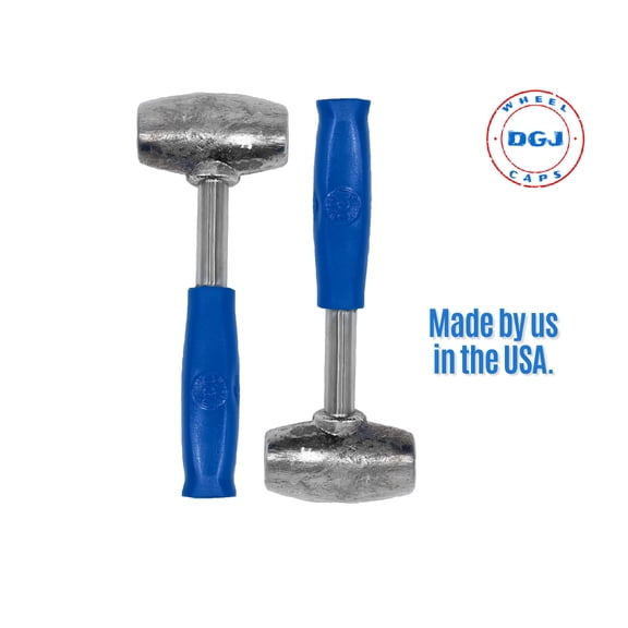 Set of 2 Blue Grip Wire Wheel Knock Off 4 lb Lead Hammers Made In The USA