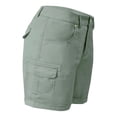 thumbnail image 6 of Resicozy Women's Cargo Shorts Summer High Waisted Bermuda Shorts Casual Trendy Hiking Knee Length Pant with Pockets Green S, 6 of 7