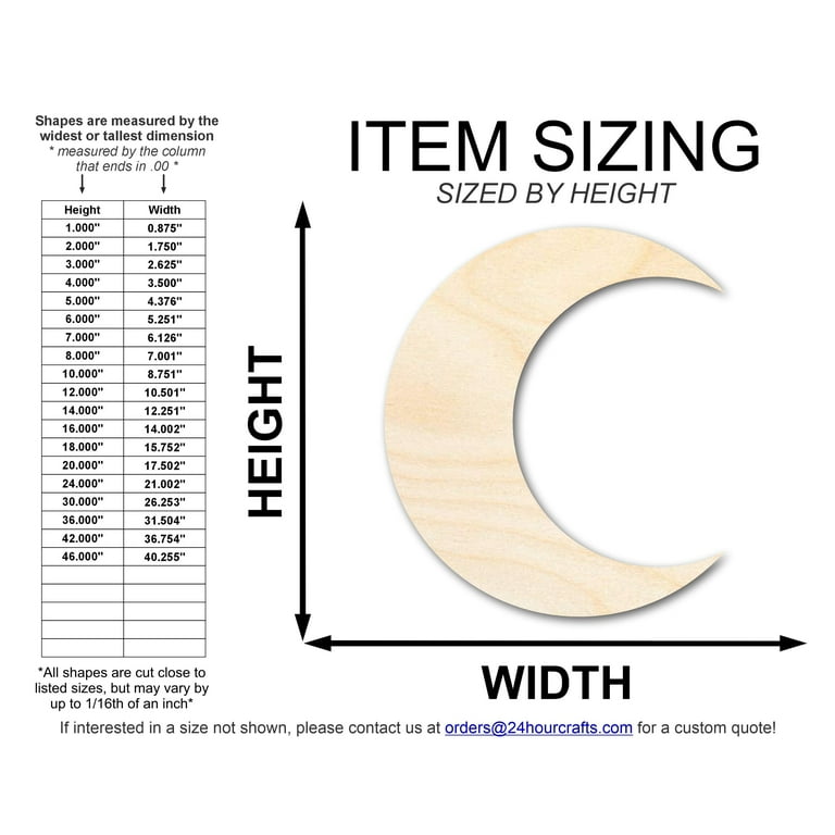 Moon - Laser Cut Out Unfinished Wood Craft Shape SKY47 Moon - Laser Cut Out Unfinished Wood Craft Shape SKY47