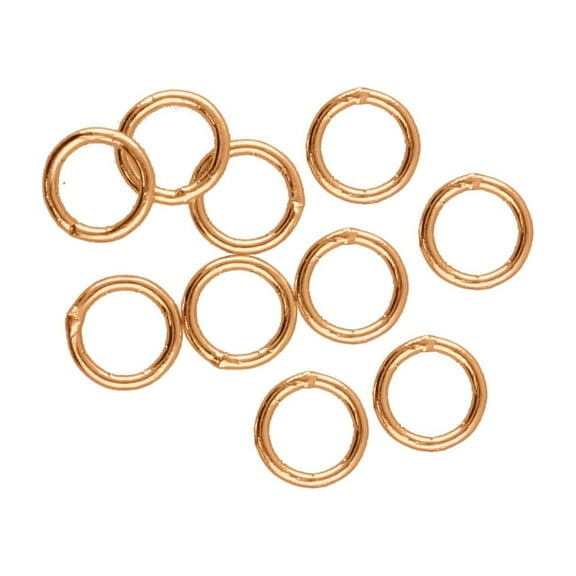 The Beadsmith Soldered Jump Rings – 6mm, Copper Plated, 20-Gauge (0.79mm) Wire Thickness, 144 Pieces – Findings for Making Keychains, Charms, Chain Mail and Body Jewelry