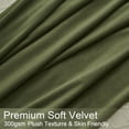 thumbnail image 5 of Jainmy 84 inches Pinch Pleated Velvet Blackout Curtains for Bedroom Living Room,Luxury Room Darkening Thermal Insulated Velvet Curtains,Olive Green,2 Panels,40"×84", 5 of 8