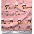 thumbnail image 1 of Soimoi Modal Satin Fabric Cook Girl Print Sewing Fabric Yard 42 Inch Wide, 1 of 3