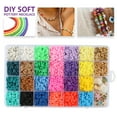 thumbnail image 2 of Clay Flat Beads For Jewelry Making  Box Disk Beads  Clay Spacer Beads Loose Spacer Beads With Elastic Strings Arts Crafts DIY Kits Gift Disc Beads For DIY Bracelet Necklace(5036Pcs/Box), 2 of 10