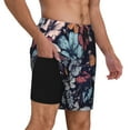 thumbnail image 3 of Daiia Flowers ad Butterflies Mens Swim Trunks Swim Shorts Quick Dry Swim Shorts with Mesh Lining Pockets-Small, 3 of 9