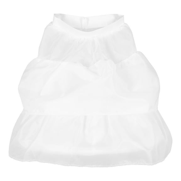 FENGGUIQU Girls Double Layer White Mesh Petticoat Underskirt for Comfortable Soft Tulle Skirt 15.7x13.8x13.8in