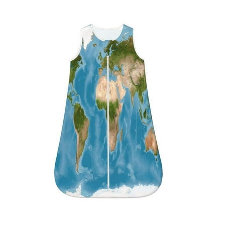 

Haiem Earth View World Map Printed Baby Sleep Sack 0-6 Months Muslin Baby Sleeping Bag Zipper Toddler Wearable Blankets Comfy Stretchy Thin Sleep Sacks-Small