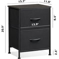 thumbnail image 3 of Black Night Stand Small Dresser with 2 Drawers and Wooden Top Bedside Table with Fabric Bins End Table for Bedroom Closet Entryway College Dorm Charcoal Black, 3 of 7