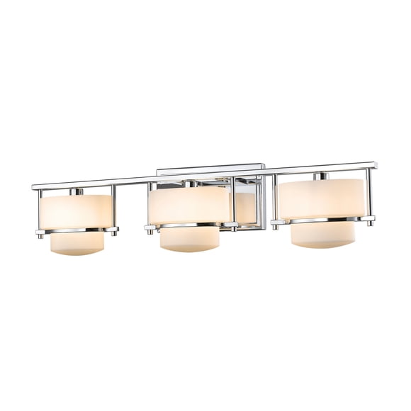 Z-Lite Porter Lumière de Meuble-Lavabo à 3 Lumières LED en Chrome avec Verre Opale Mat
