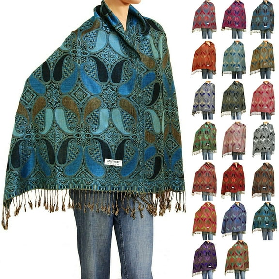 Falari Women's Paisley Woven Pashmina Shawl Wrap Scarf 80" x 27" Color # 05