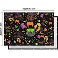 thumbnail image 4 of Halloween Placemats, Sanderson Witches Placemats Set of 4，Suitable for Sisters Party Picnic Dinner Decor, Orange & Black, 4 of 5