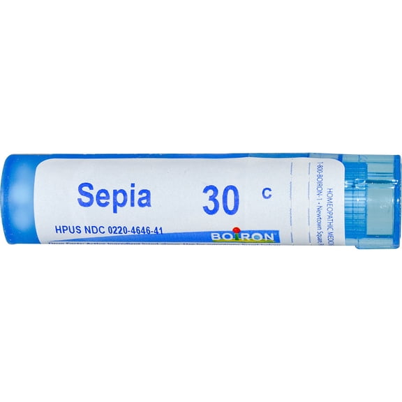 Boiron Sepia 30C, Homeopathic Medicine for Bloating and Lower Back Pain during Menstruation, 80 Pellets