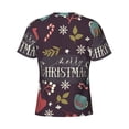 thumbnail image 6 of Qekee Merry Christmas Classic Fit T-Shirt Men's Shirt Men's Tight Short Sleeves for Exercise, Running, Mountaineering - Merry Christmas, 6 of 9