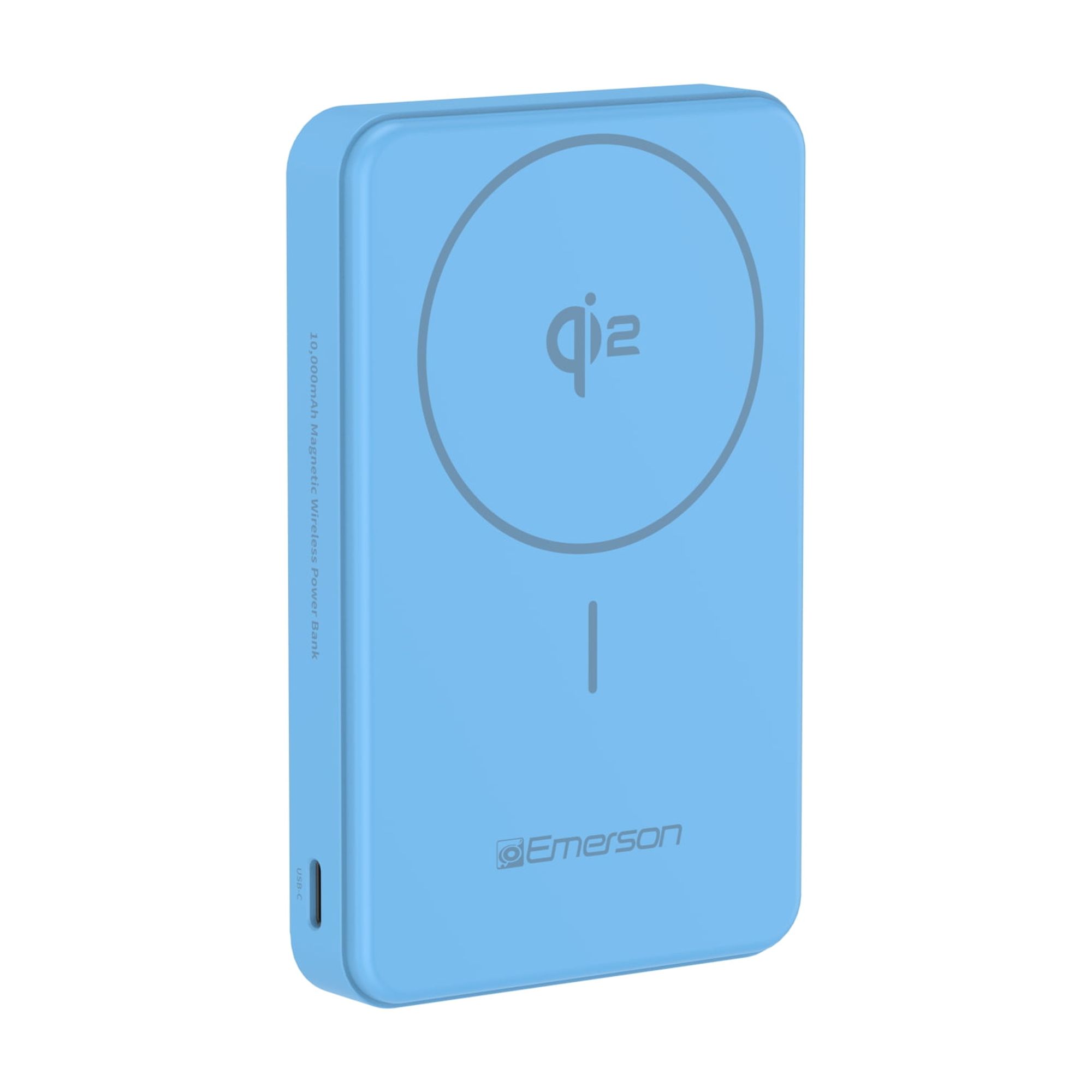Emerson Power Bank with 15W Qi2 Magnetic Wireless Charging and 20W Wired Output Charging, Blue - PBW1010U