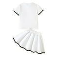 thumbnail image 4 of Kogui Girls Two Piece Skirt Sets Girls Clolthes Skirt Set 2 Piece Outfit Ruffle Sleeveless Floral Tank Top and Mini Skirt Set Girl Clothing Set Size 6-7 Years (White,6-7 Years), 4 of 9