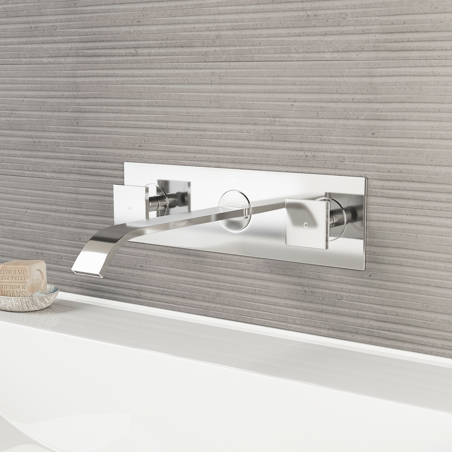 VIGO Titus Two Handle Wall Mount Bathroom Faucet in Chrome - image 2 of 10