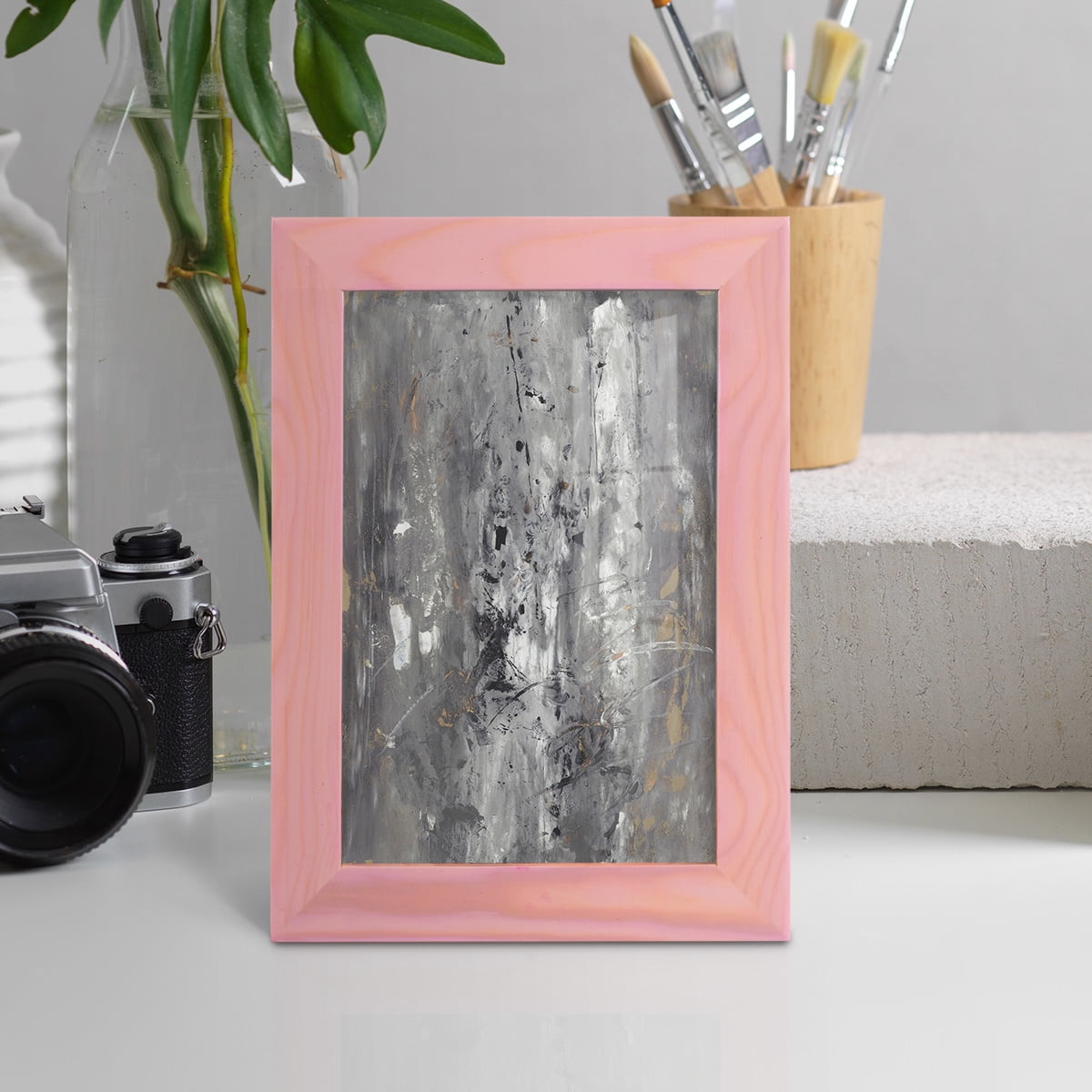 Ancient Marks I - Framed Print w/glass - Sunset Pink