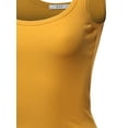 thumbnail image 4 of A2Y Women's Basic Solid Double Scoop Neck Rib Cropped Tank Top Mustard S, 4 of 6