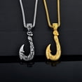 thumbnail image 2 of Raymard Fish Hook Pendant Necklace for Men,Titanium Steel,Fishing Carved Bone,Fish Scale Pendant,Viking Necklace,24" Rolo Chain,Gift for Son Husband Boyfriend, 2 of 7
