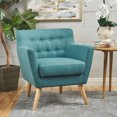 thumbnail image 2 of Geelong Fabric and Birch Wood Club Chair, 2 of 8