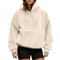 thumbnail image 2 of Letdown Women's Oversized Hoodie Sweatshirt with Front Kangaroo Pocket, Warm Pullover Hoodie for Casual Wear and Pet Carrying, 2 of 9