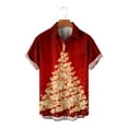 thumbnail image 4 of IROINNID Christmas Hawaiian Shirt for Men Button Up Short Sleeve Graphic Print Xmas Gift Christmas Vacation Shirt,Red, 4 of 6