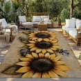 thumbnail image 3 of Fsddascl Sunflower Outdoor Rug for Patio/Deck/Porch, Non-Slip Large Area Rug 5 x 8 Ft, Bee Vintage Summer Floral Pastoral Rustic Indoor Outdoor Rugs Washable Area Rugs, Reversible Camping Rug Carpet, 3 of 5