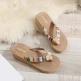 thumbnail image 5 of jiaxiM Women's Flip Flops Wedge Thong Sandals for Women Cushioned Open Toe Slippers for Women Non- Woven Sole Orthofeet Shoes for Women Beach Casual Wear, 5 of 9