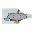 thumbnail image 1 of Unicorn Cat Cutting Board, Pink Maneki Neko of Happiness Luck Success Love Culture Cartoon, Decorative Tempered Glass Cutting and Serving Board, Wine Bottle Shape, Multicolor, by Ambesonne, 1 of 1