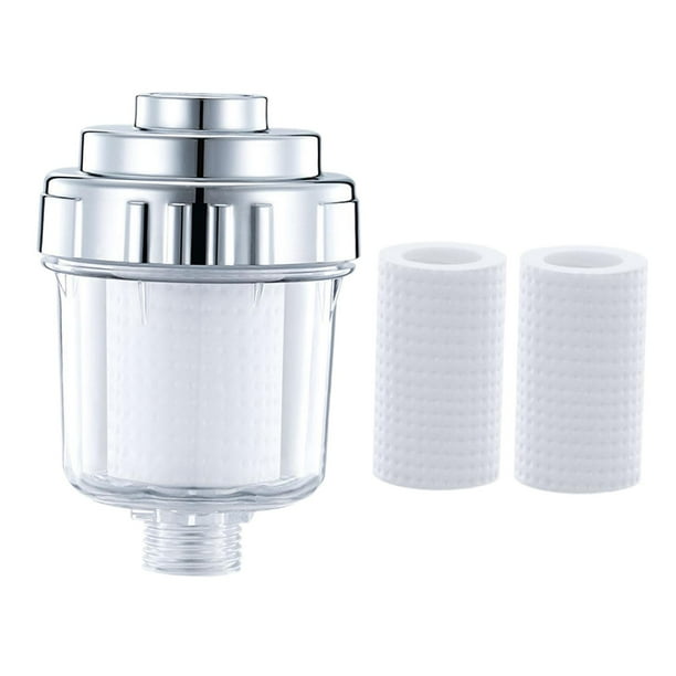 Purificador de agua para ducha, purificador de agua para baño, filtrado eficaz de impurezas del agua para baño y cocina 2 elementos filtrantes