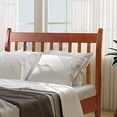 thumbnail image 4 of Twin Platform Bed Frame, Wood Twin Size Bed Frame, Platform Bed with Headboard & Footboard and Solid Wood Slat Support, No Box Spring Needed (Walnut), 4 of 7