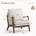 thumbnail image 6 of Bonzy Home Mid-Century Modern Accent Chair, Upholstered Lounge Reading Armchair with Side Storage Pocket & Lumbar Cushion, Comfy Fabric Chair for Living Room Bedroom, White, 6 of 9