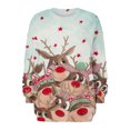 thumbnail image 5 of Costumes de Noël en Liquidation Col Rond Mode Décontractée Manches Longues Chandail en Molleton Imprimé de Noël Hauts Blouse Chandail en Molleton Surdimensionné pour Femmes, 5 of 5