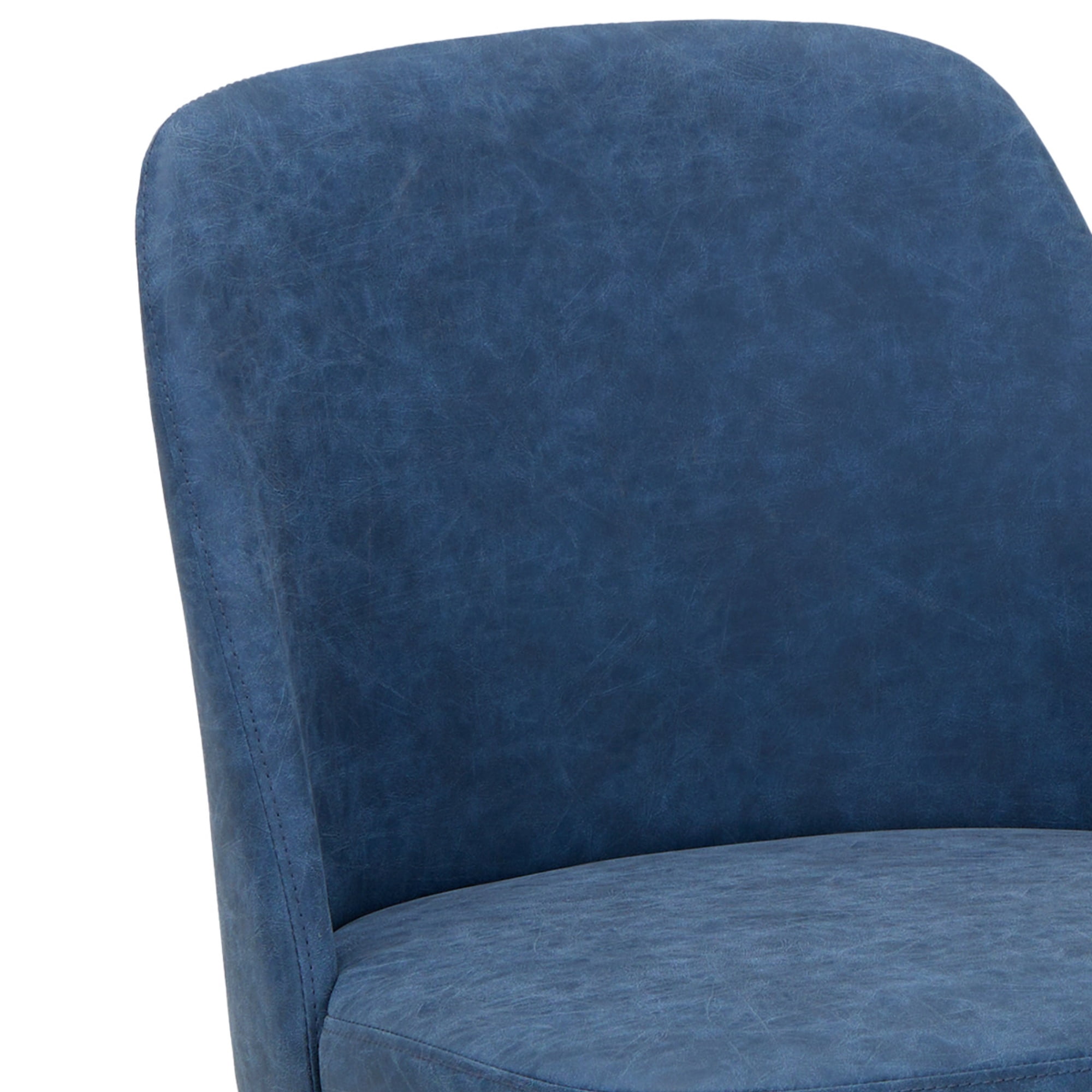 EOP Modern Upholstered Dining Chairs Set of 2, Wooden Dining Side Chairs with Curved Backrest, Armless Kitchen Chairs for Dining Room & Restaurant, Blue