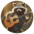 thumbnail image 3 of Raccoon Playing Guitar Round Small Area Rug, Print Non Slip Washable Floor Mat, Soft Throw Rug for Living Room, Powder Room Entryway, Bathroom, Bedside, 3 of 7