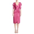 thumbnail image 3 of Women's Ina Wrap Front Satin Dress - Rosewood, 3 of 4