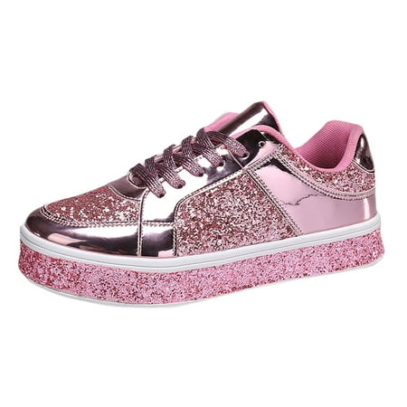 Fauean Womens Sneakers Fashion Low Top Lace up Sneakers Casual Shoes Versatile Daily Wear Pink Size 42