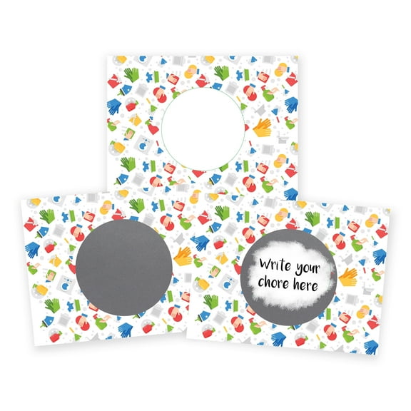 My Scratch Offs Colorful Household Chores Chart Motivation DIY Scratch-off Note Cards & Stickers, 50 Pack