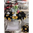 thumbnail image 5 of Outdoor Tablecloths with Umbrella Hole & Zipper, Vintage Sunflowers Round Tablecloths 60 Inch, Elegant Pastoral Botanical Watercolor Waterproof Table Cloth, Patio/Pool/Picnic Table Covers, 5 of 8