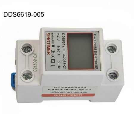 

DDS6619 5-80A 230V LCD Digital Single Phase Energy Watt KWh Meter DIN Rail Mount