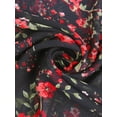 thumbnail image 3 of INSPIRE CHIC Women's Scarf Chiffon Sunscreen Swimwear Long Floral Wrap Shawls Black, 3 of 7
