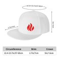 thumbnail image 4 of TEQUAN Flat Brim Hat Snapback Hats, Fire Burning Symbols Pattern Adjustable Men Baseball Cap (White), 4 of 6