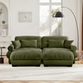 thumbnail image 2 of Modern Two-seater Velvet Sofa with Ottoman 220×80×75cm, Offering Comfort and Style, 2 of 14