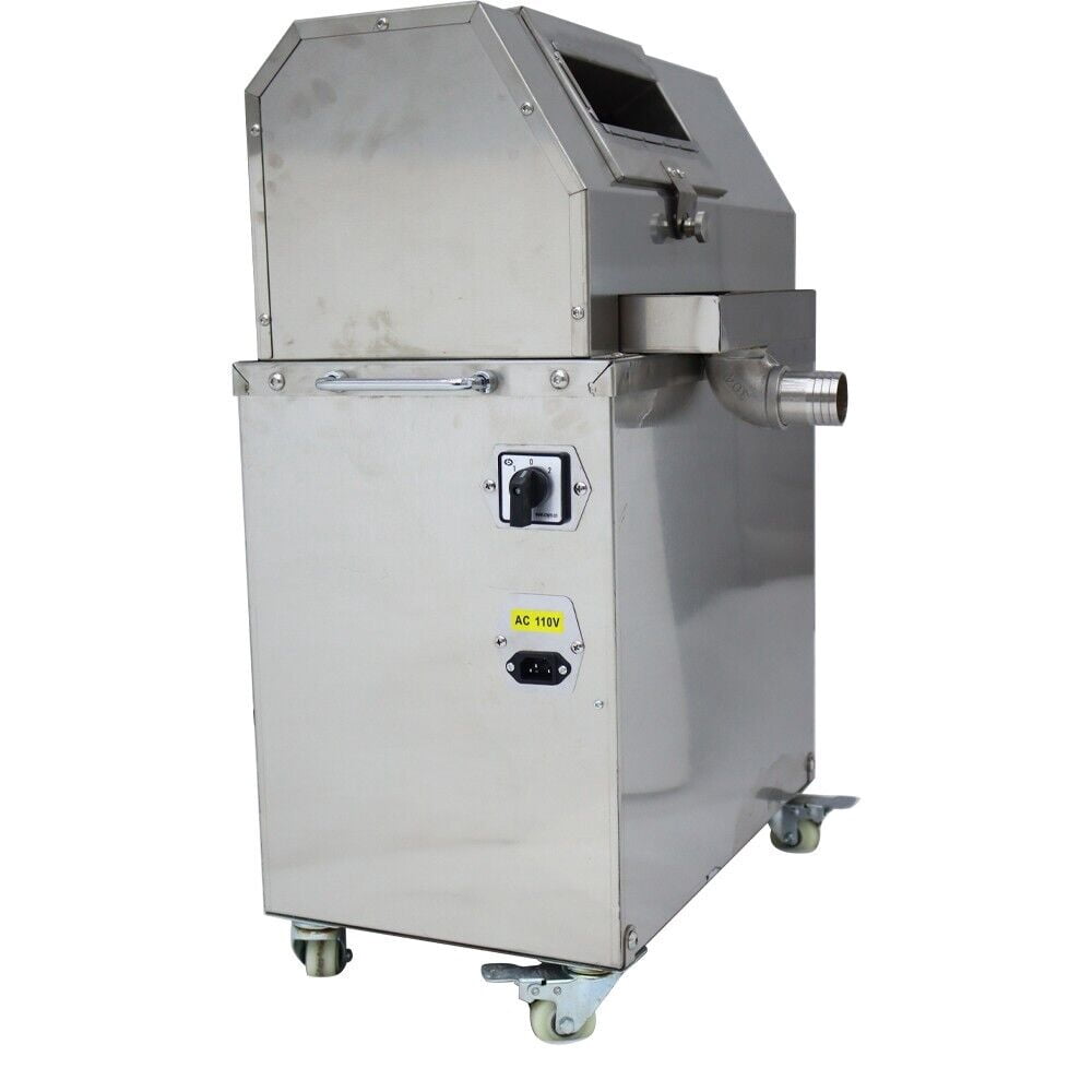 PreAsion Stainless Steel Electric Sugar Cane Ginger Press Juicer 3 Rolls Sugarcane Extractor 110V