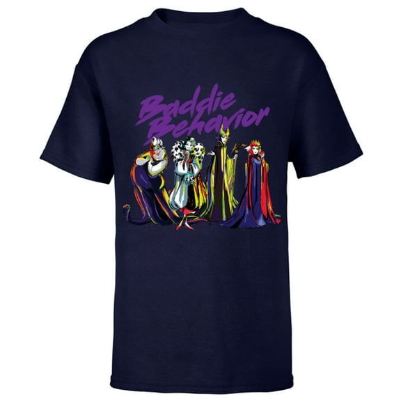 Disney Villains Baddie Behavior T-Shirt - Short Sleeve T-Shirt for Kids - Customized-Navy
