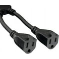 thumbnail image 3 of SANOXY Cables and Adapters; 14 inches Ultra Low Profile Power Extension Cord Splitter Cable 16 AWG (2 NEMA 5-15R to 1 NEMA 5-15P), 3 of 4