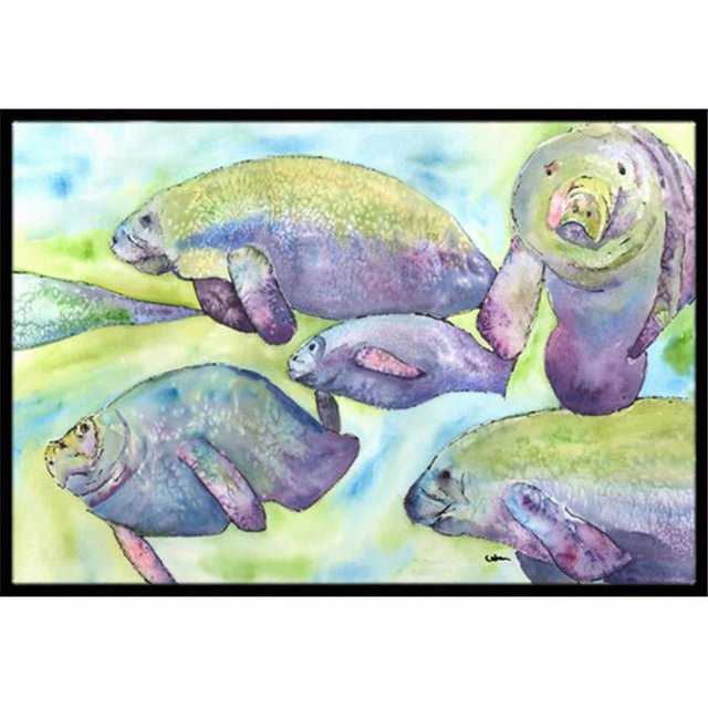 Carolines Treasures 8544-MAT Manatee Tapis Intérieur Ou Extérieur - 18 x 27 Po