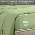 thumbnail image 3 of Twin 6-Piece Sheet Set 800-Thread Count 100% Pure Organic Cotton, 21" Deep Pockets (1 Flat, 1 Fitted, 4 Pillowcases) - Sage, 3 of 7